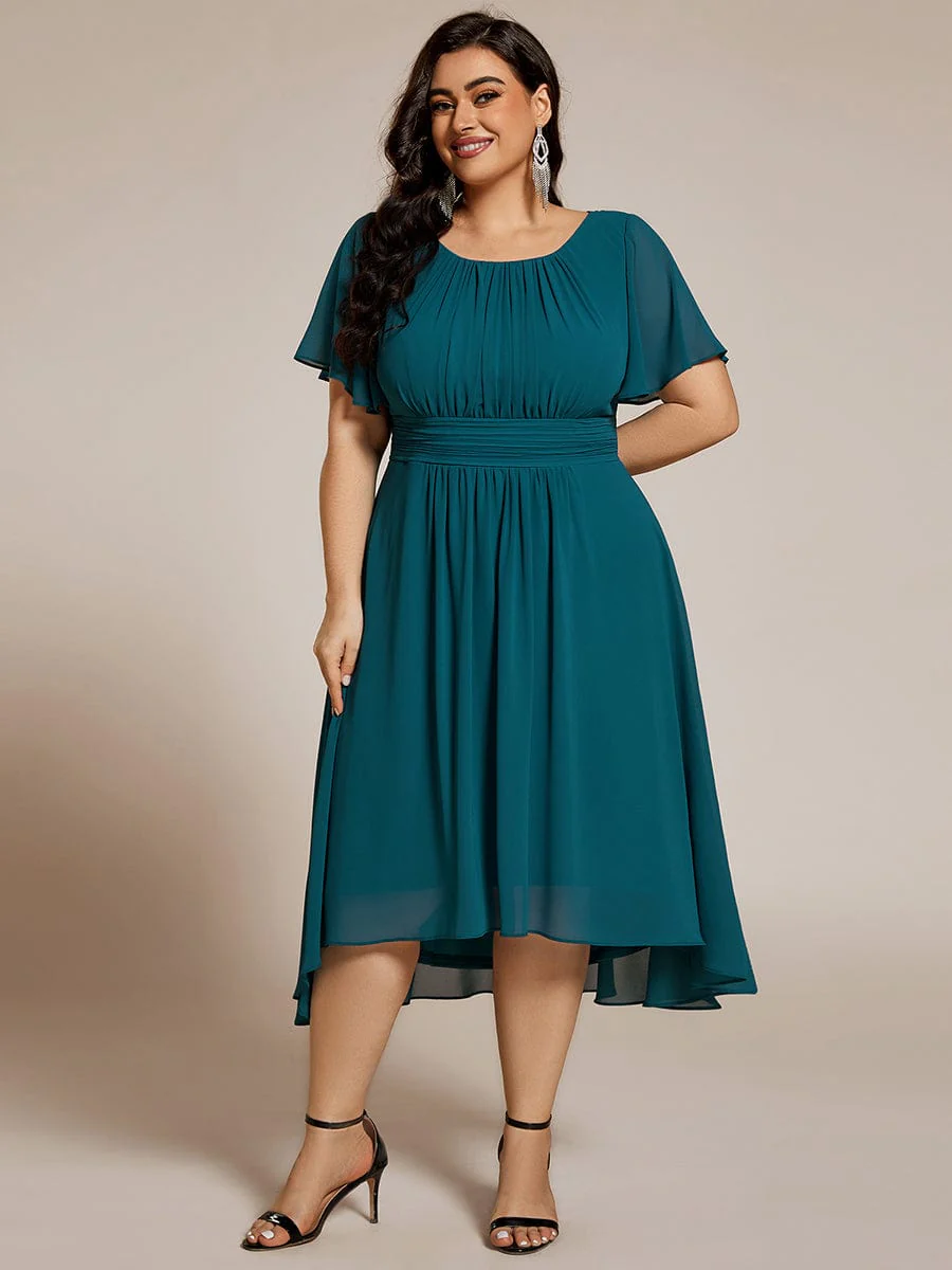 ever EDEN|Chiffon Round Neckline A-Line Midi Wedding Guest Dress - Image 27