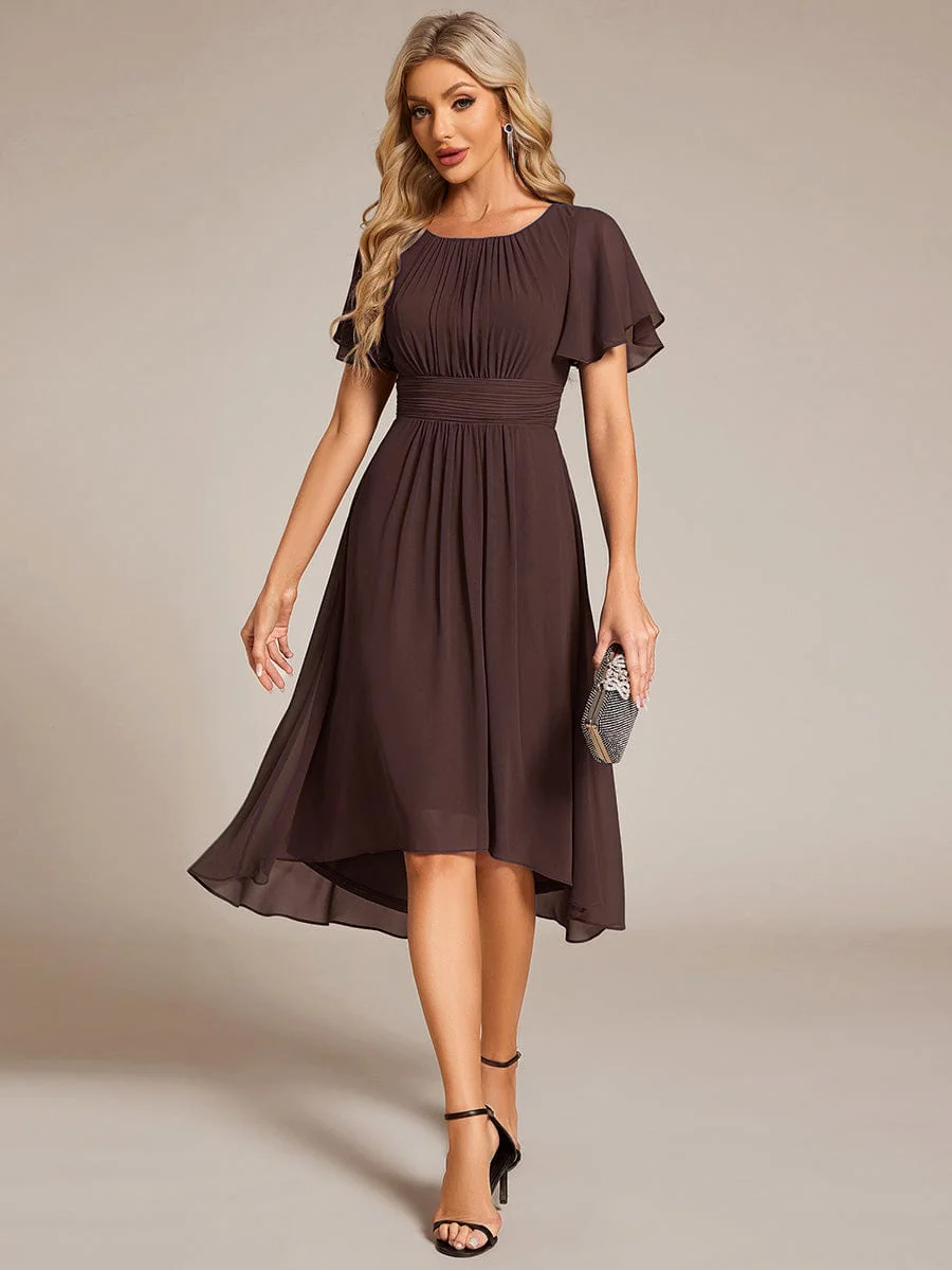 ever EDEN|Chiffon Round Neckline A-Line Midi Wedding Guest Dress - Image 29