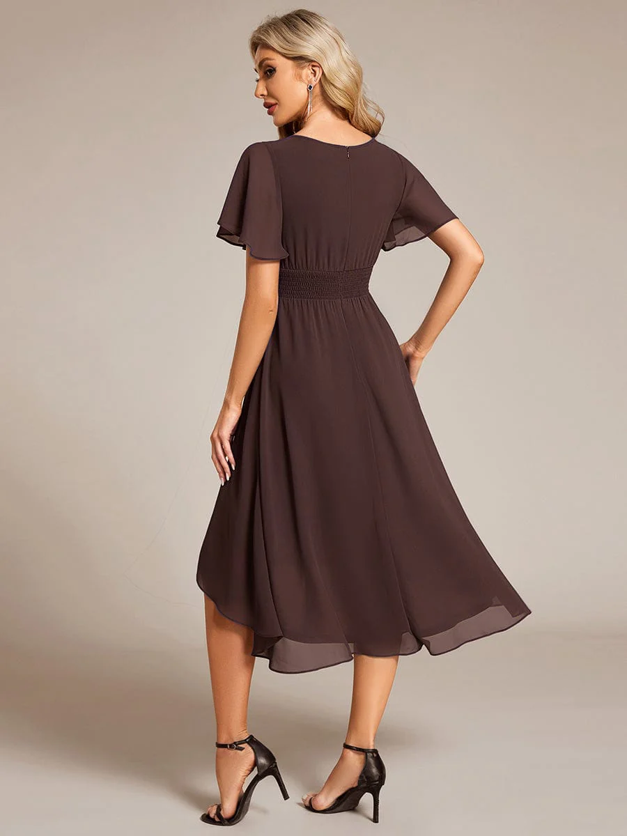 ever EDEN|Chiffon Round Neckline A-Line Midi Wedding Guest Dress - Image 30
