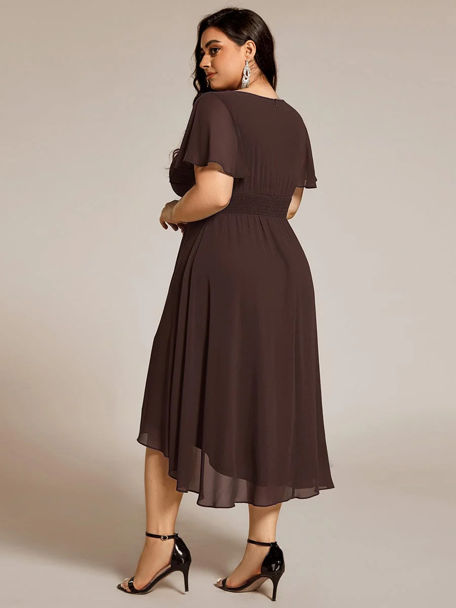 ever EDEN|Chiffon Round Neckline A-Line Midi Wedding Guest Dress - Image 33