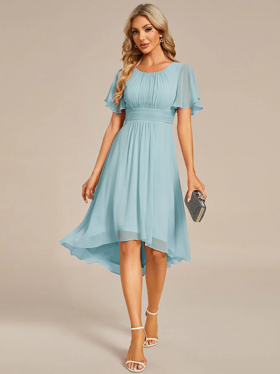 ever EDEN|Chiffon Round Neckline A-Line Midi Wedding Guest Dress - Image 55