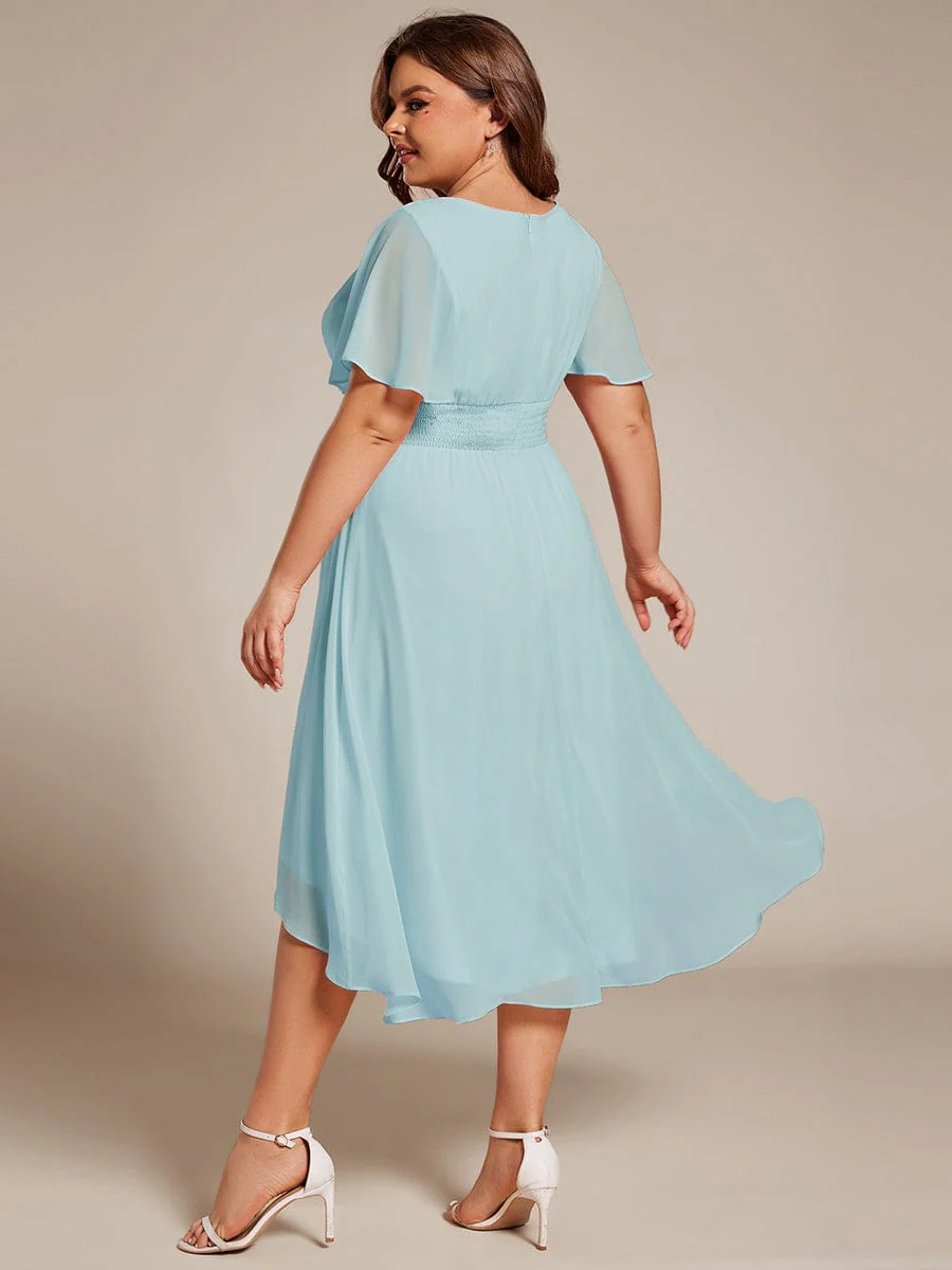 ever EDEN|Chiffon Round Neckline A-Line Midi Wedding Guest Dress - Image 58
