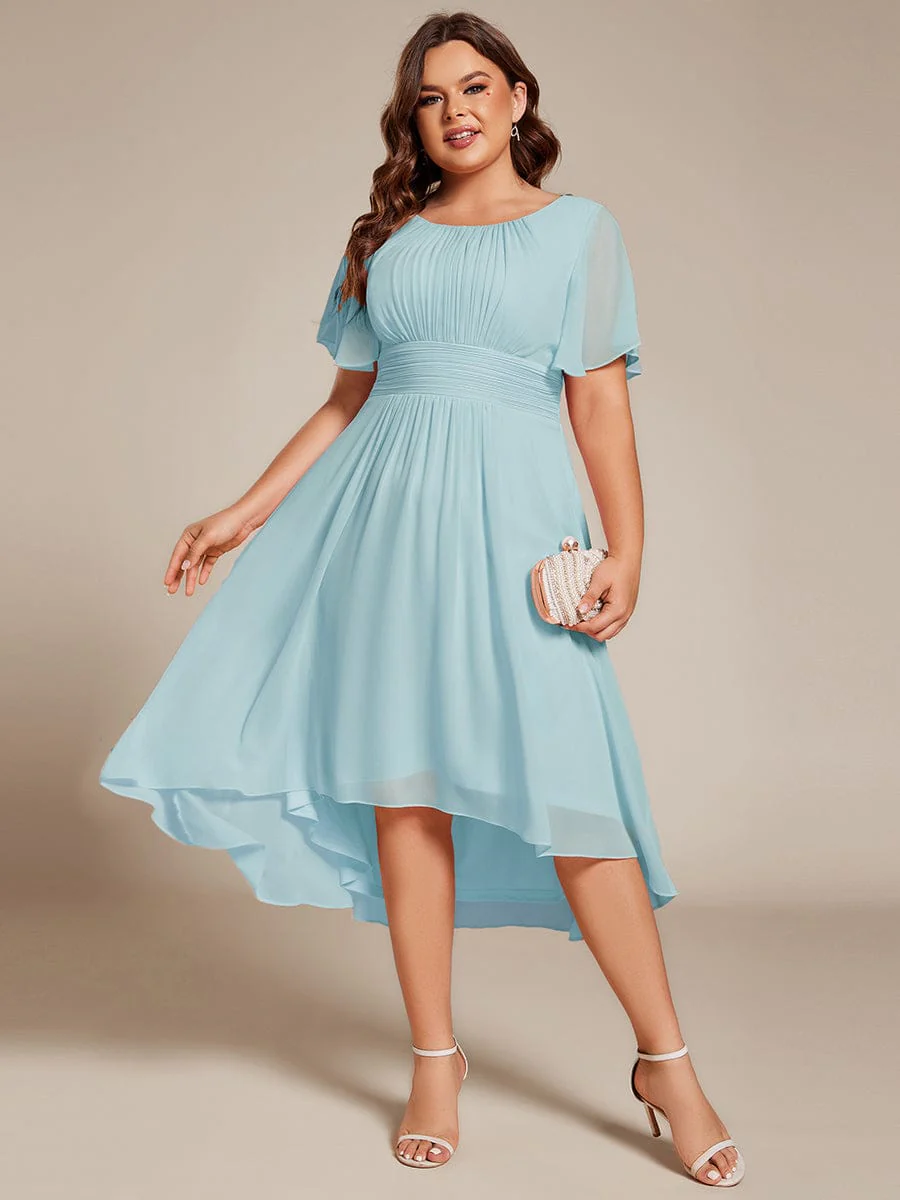 ever EDEN|Chiffon Round Neckline A-Line Midi Wedding Guest Dress - Image 60