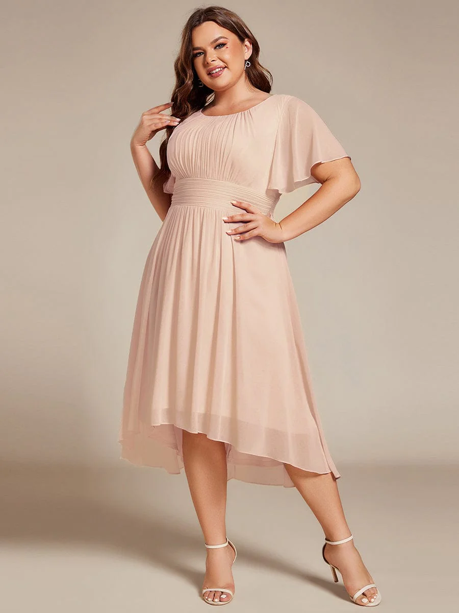 ever EDEN|Chiffon Round Neckline A-Line Midi Wedding Guest Dress - Image 75