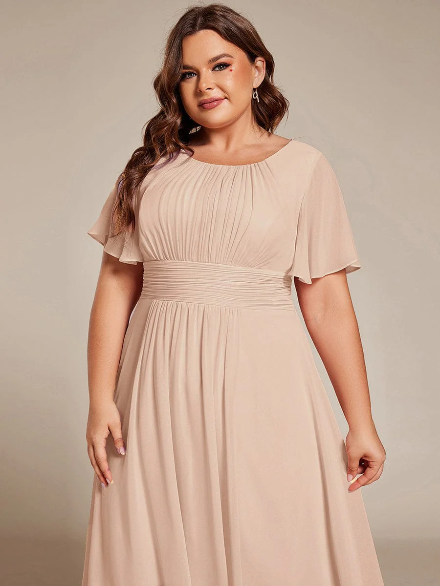ever EDEN|Chiffon Round Neckline A-Line Midi Wedding Guest Dress - Image 77