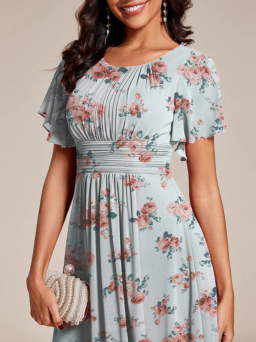 ever EDEN|Chiffon Round Neckline A-Line Midi Wedding Guest Dress - Image 82