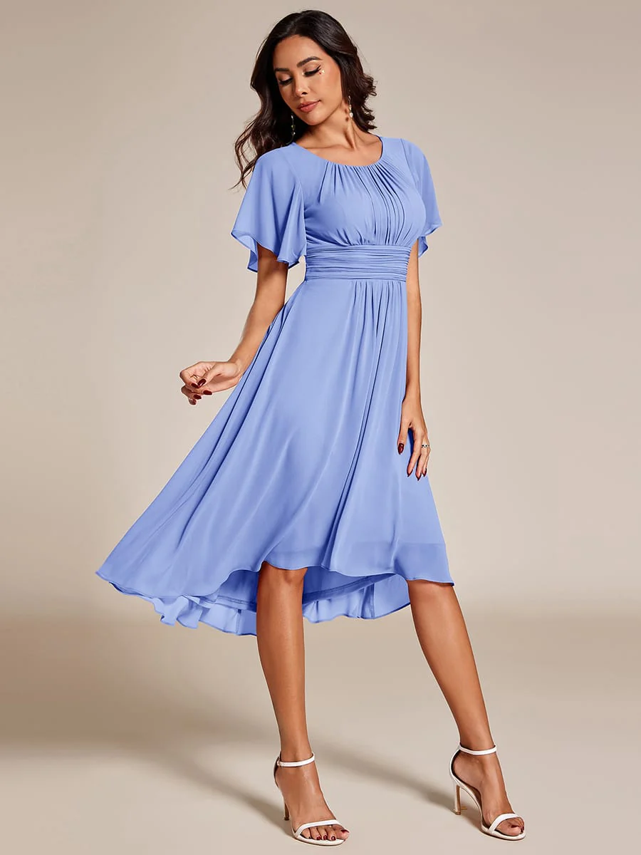 ever EDEN|Chiffon Round Neckline A-Line Midi Wedding Guest Dress - Image 90