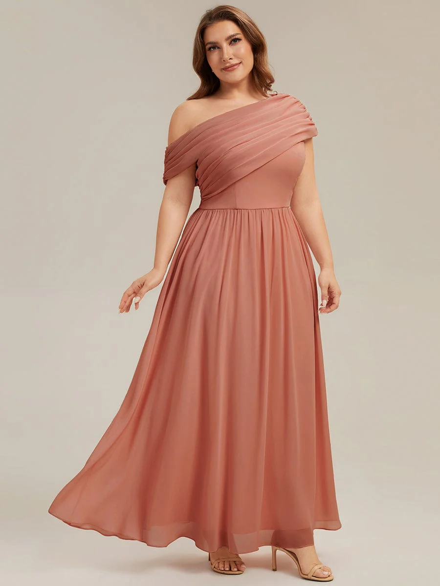 Gathered Chiffon Off the Shoulder Dress - Image 11