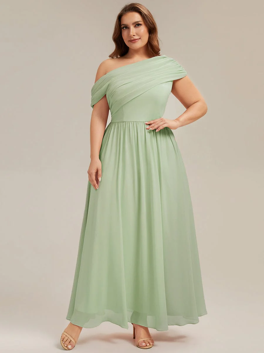 Gathered Chiffon Off the Shoulder Dress - Image 16