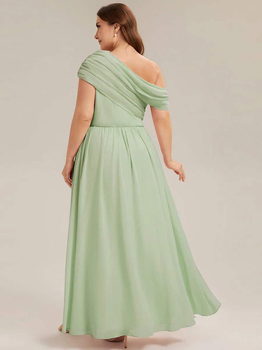 Gathered Chiffon Off the Shoulder Dress - Image 17