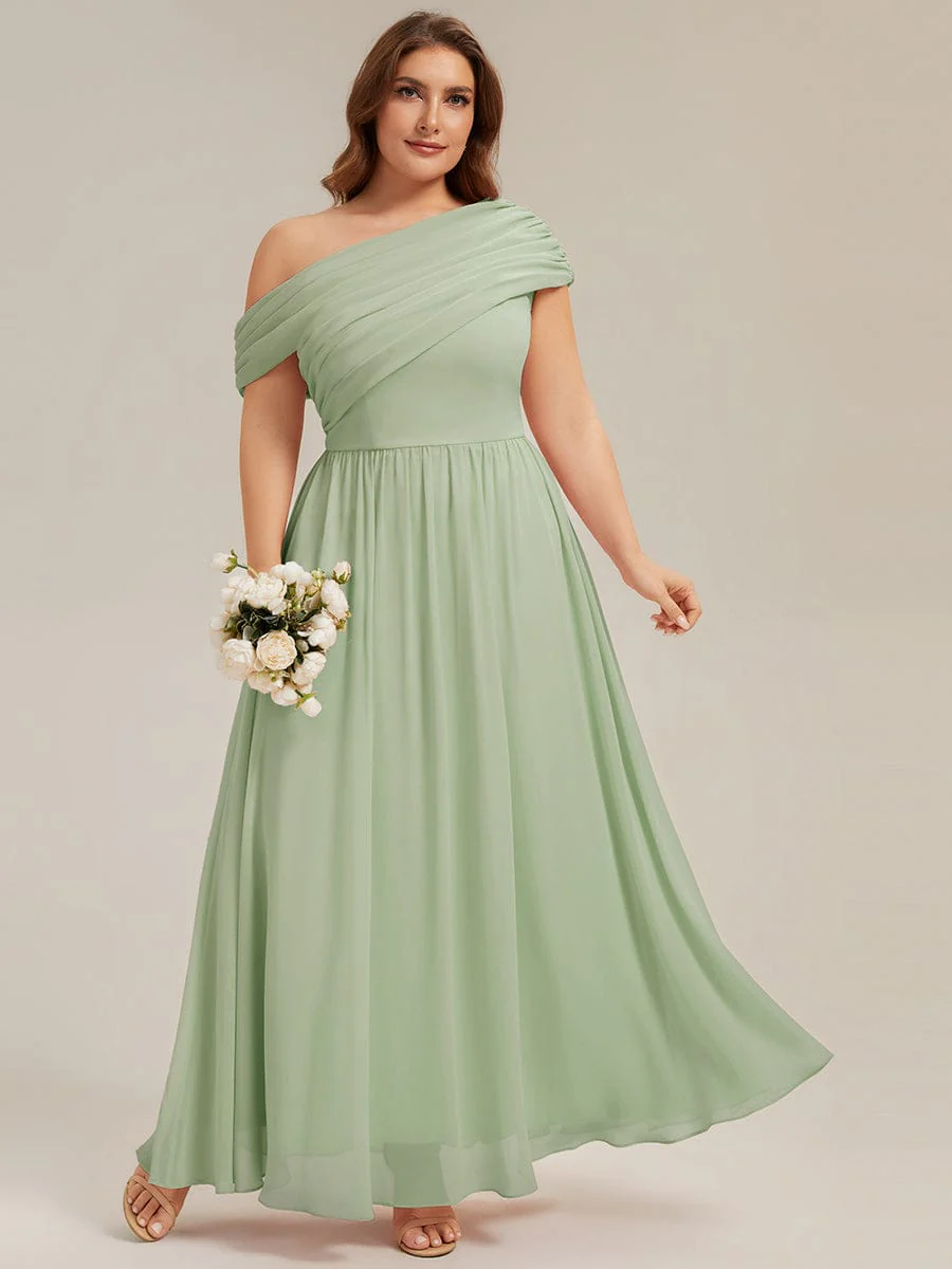 Gathered Chiffon Off the Shoulder Dress - Image 20