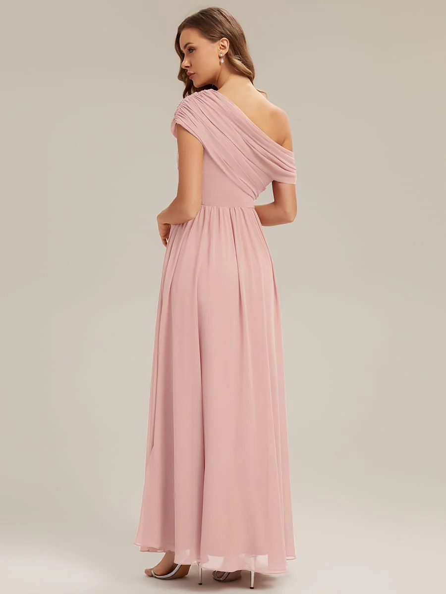 Gathered Chiffon Off the Shoulder Dress - Image 22