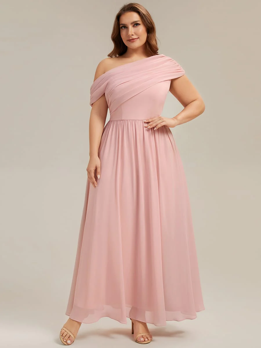 Gathered Chiffon Off the Shoulder Dress - Image 28
