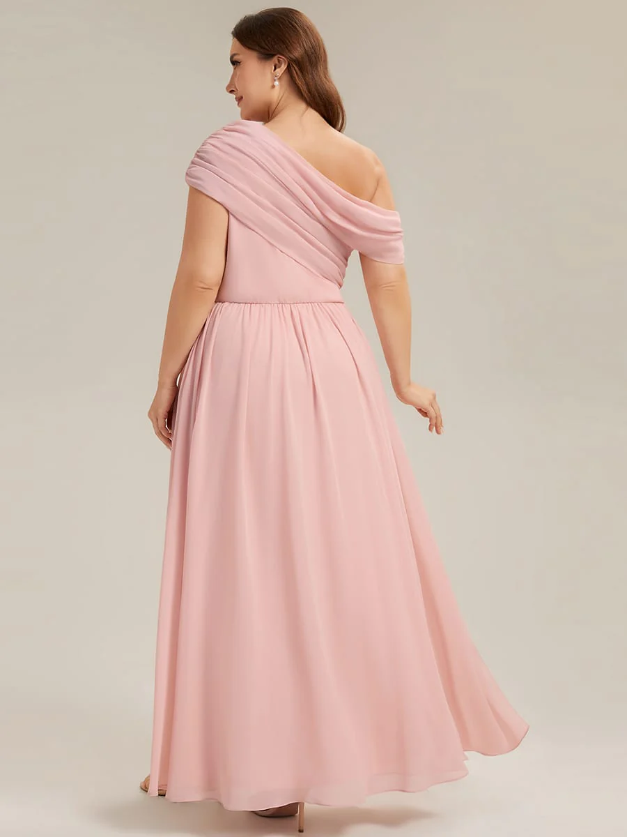 Gathered Chiffon Off the Shoulder Dress - Image 29