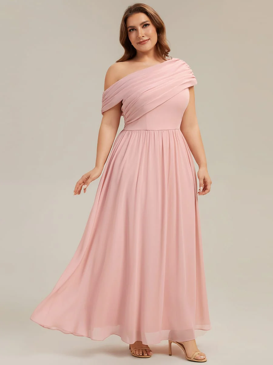 Gathered Chiffon Off the Shoulder Dress - Image 30