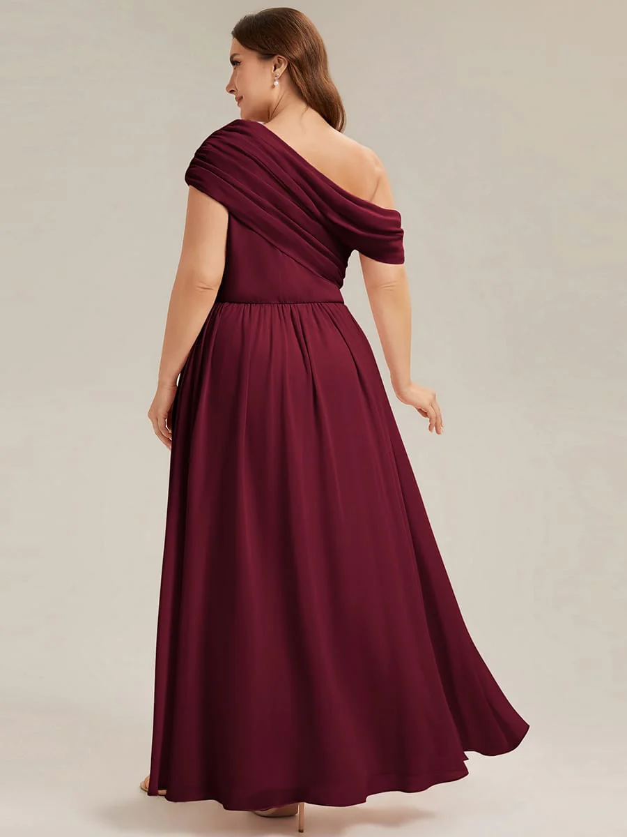 Gathered Chiffon Off the Shoulder Dress - Image 42