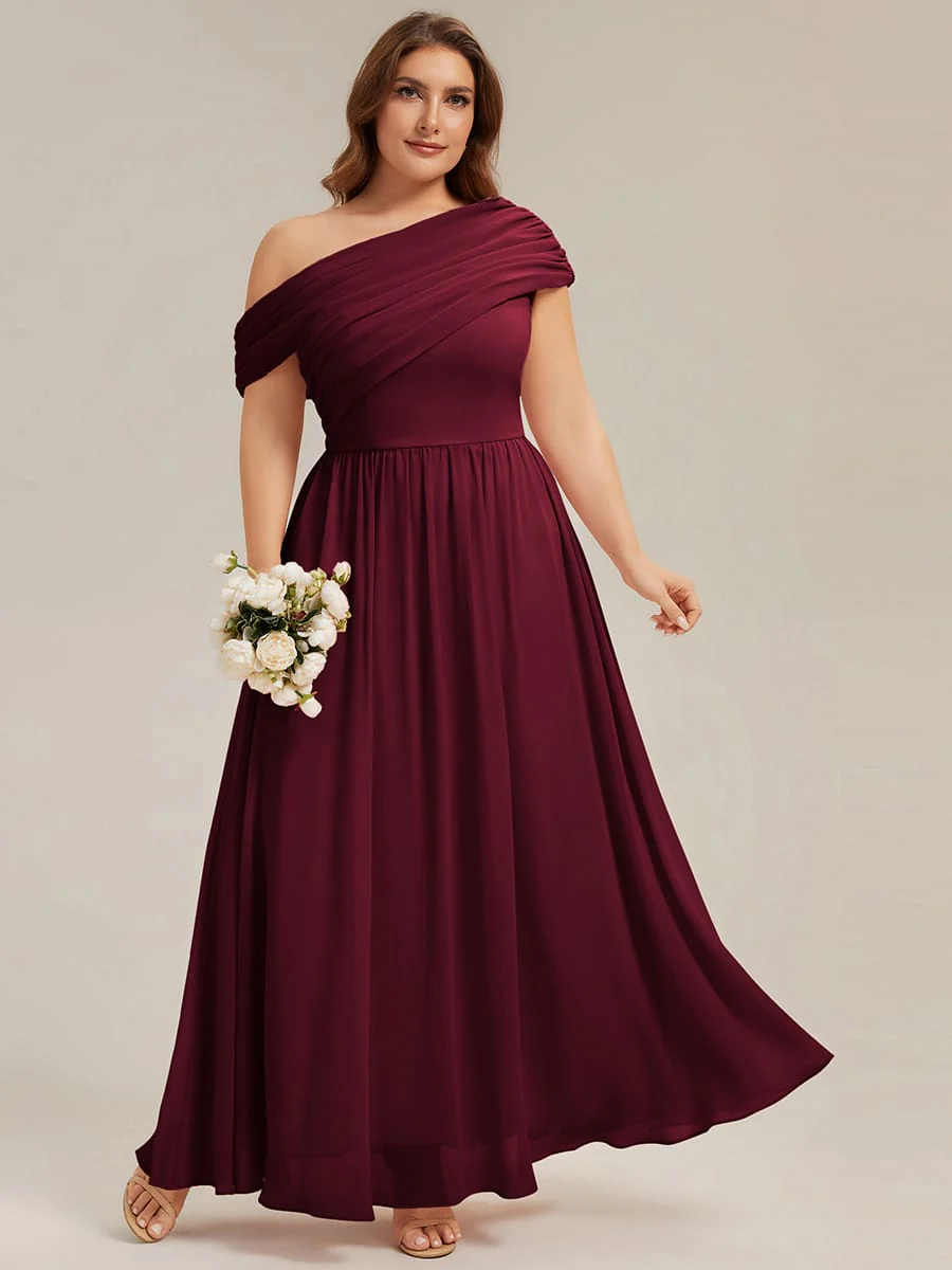 Gathered Chiffon Off the Shoulder Dress - Image 44