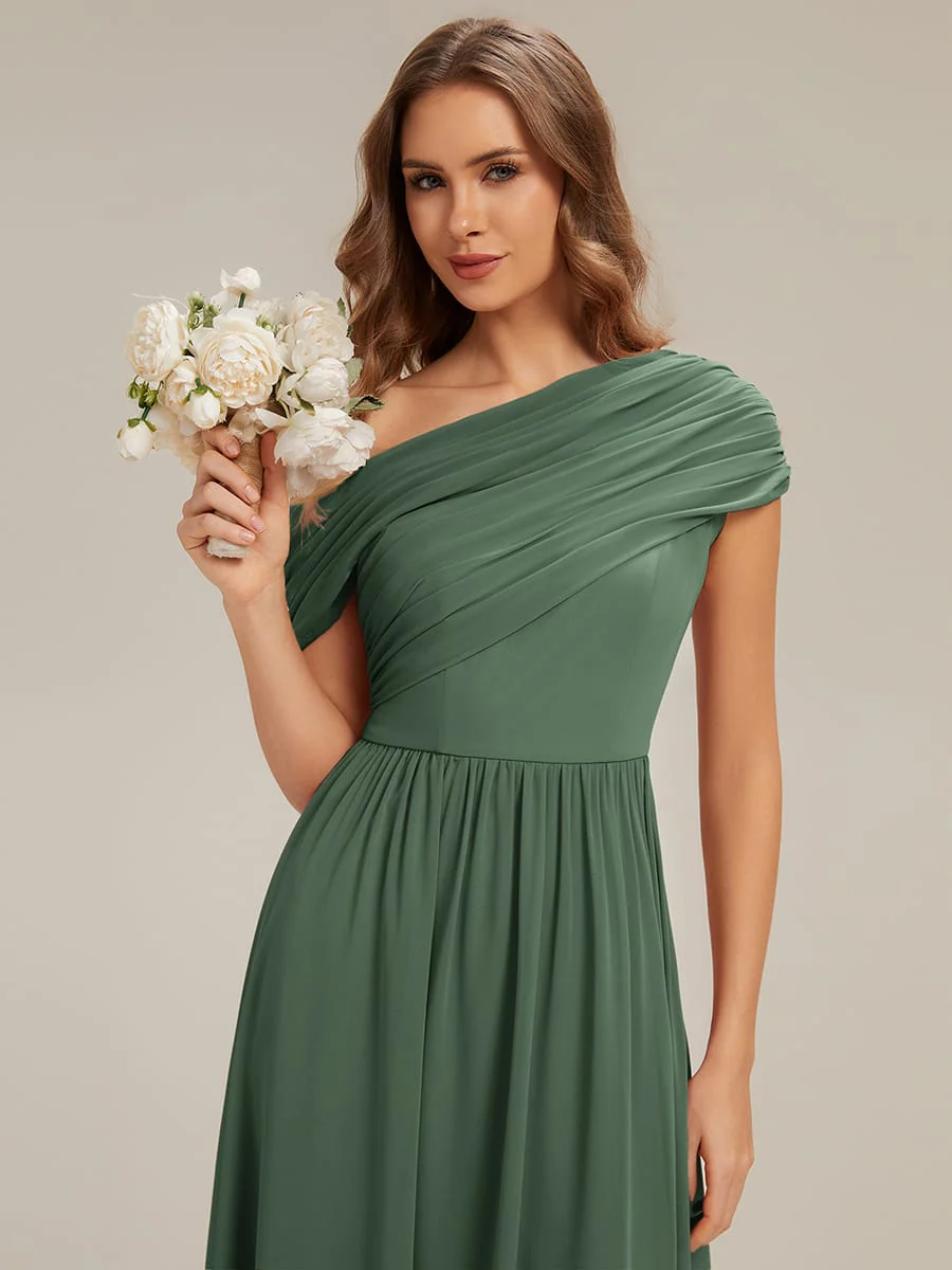 Gathered Chiffon Off the Shoulder Dress - Image 50
