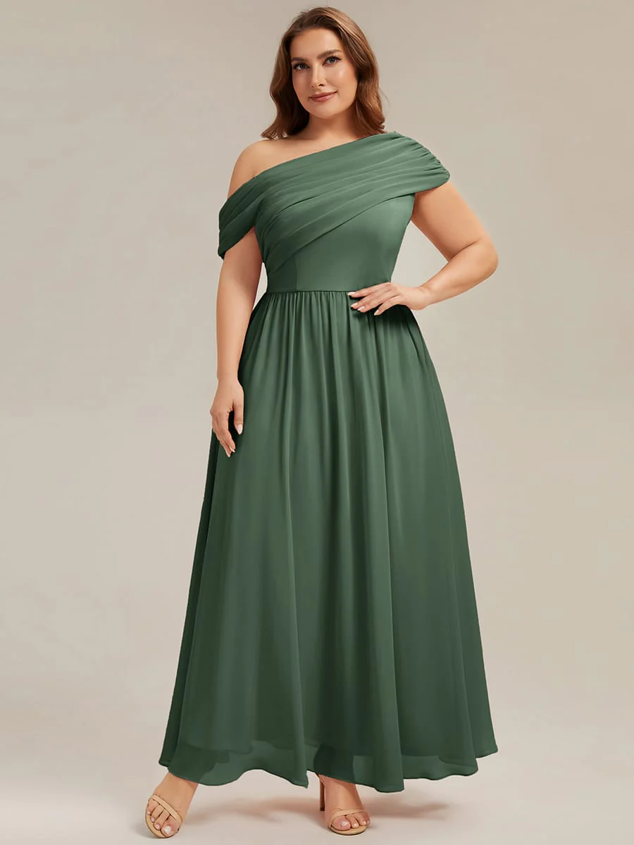 Gathered Chiffon Off the Shoulder Dress - Image 51