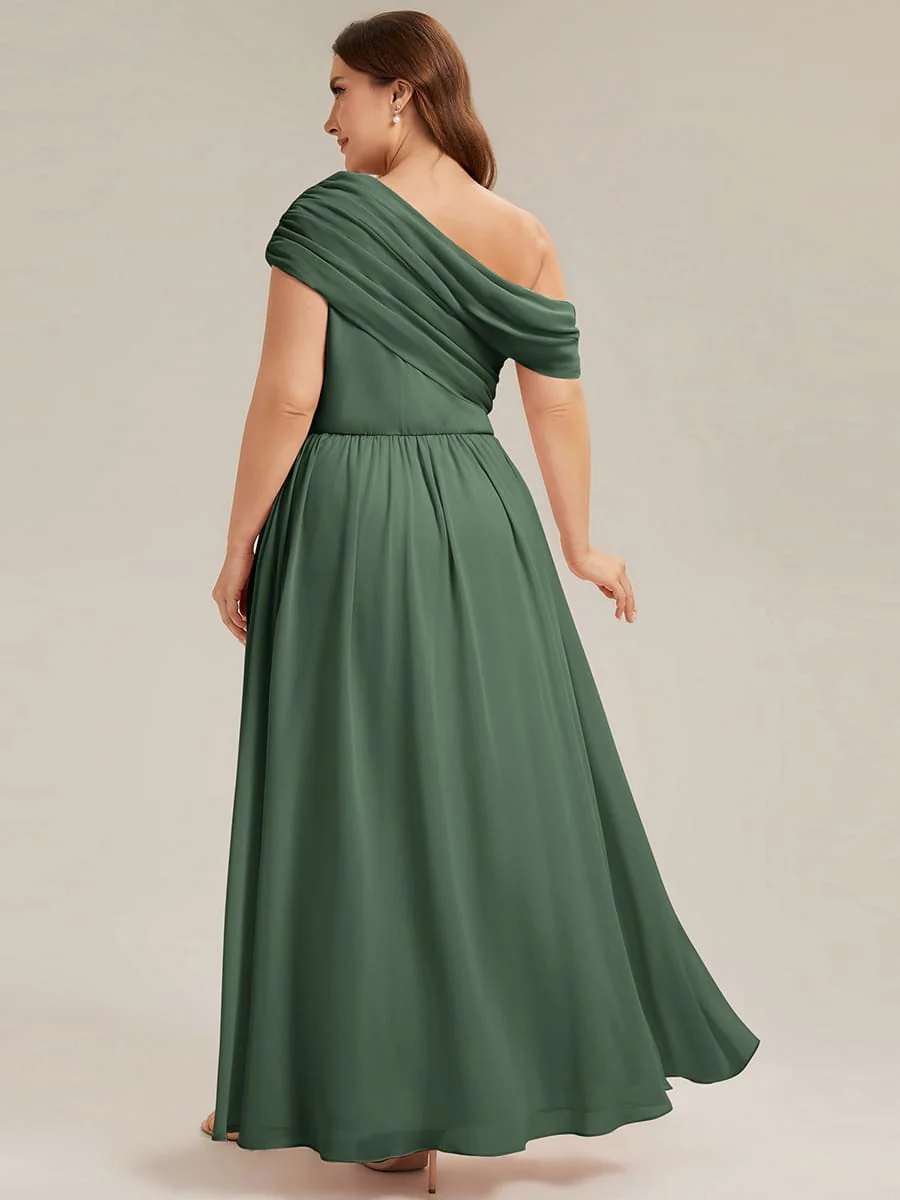 Gathered Chiffon Off the Shoulder Dress - Image 52