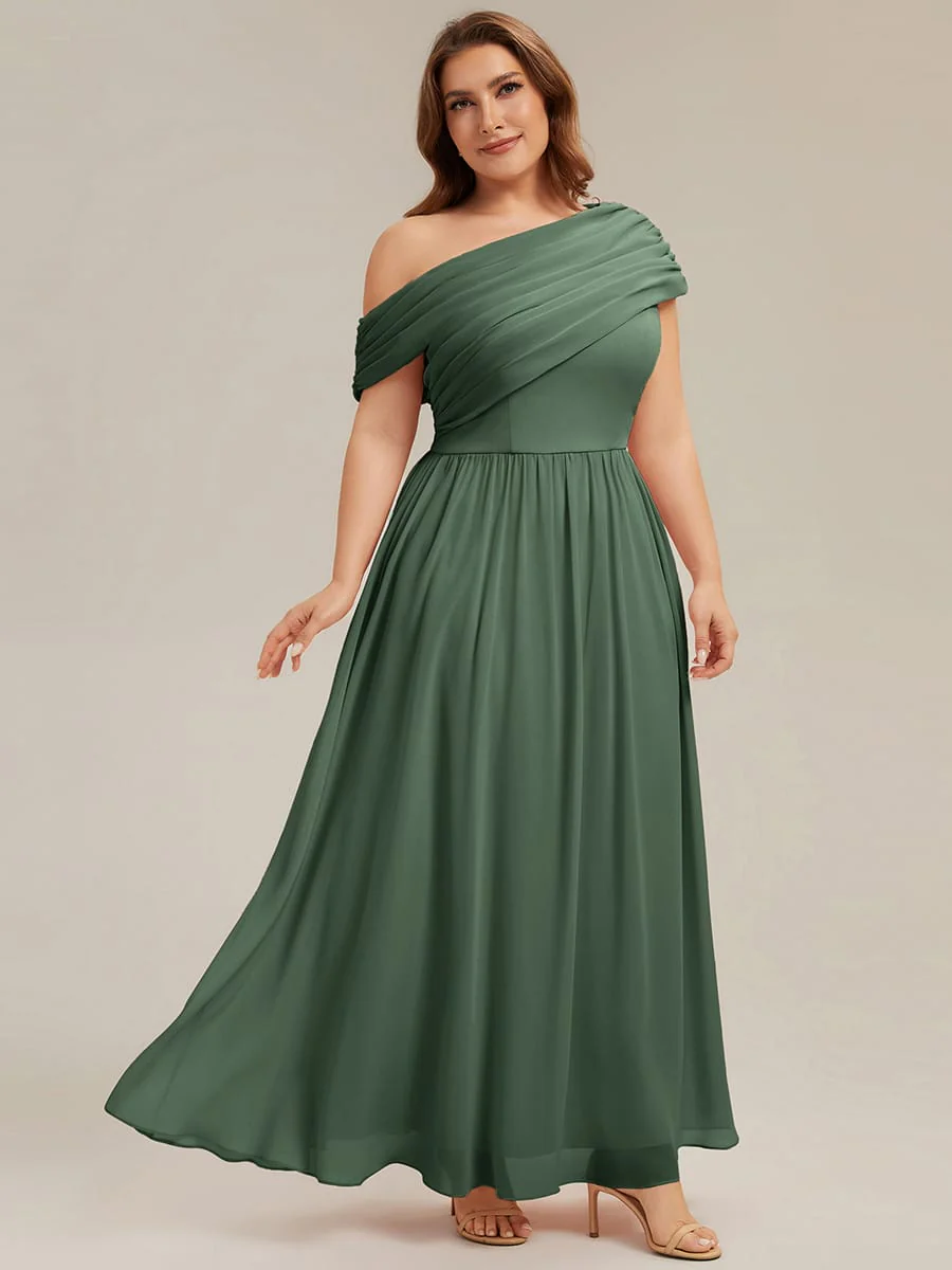 Gathered Chiffon Off the Shoulder Dress - Image 53