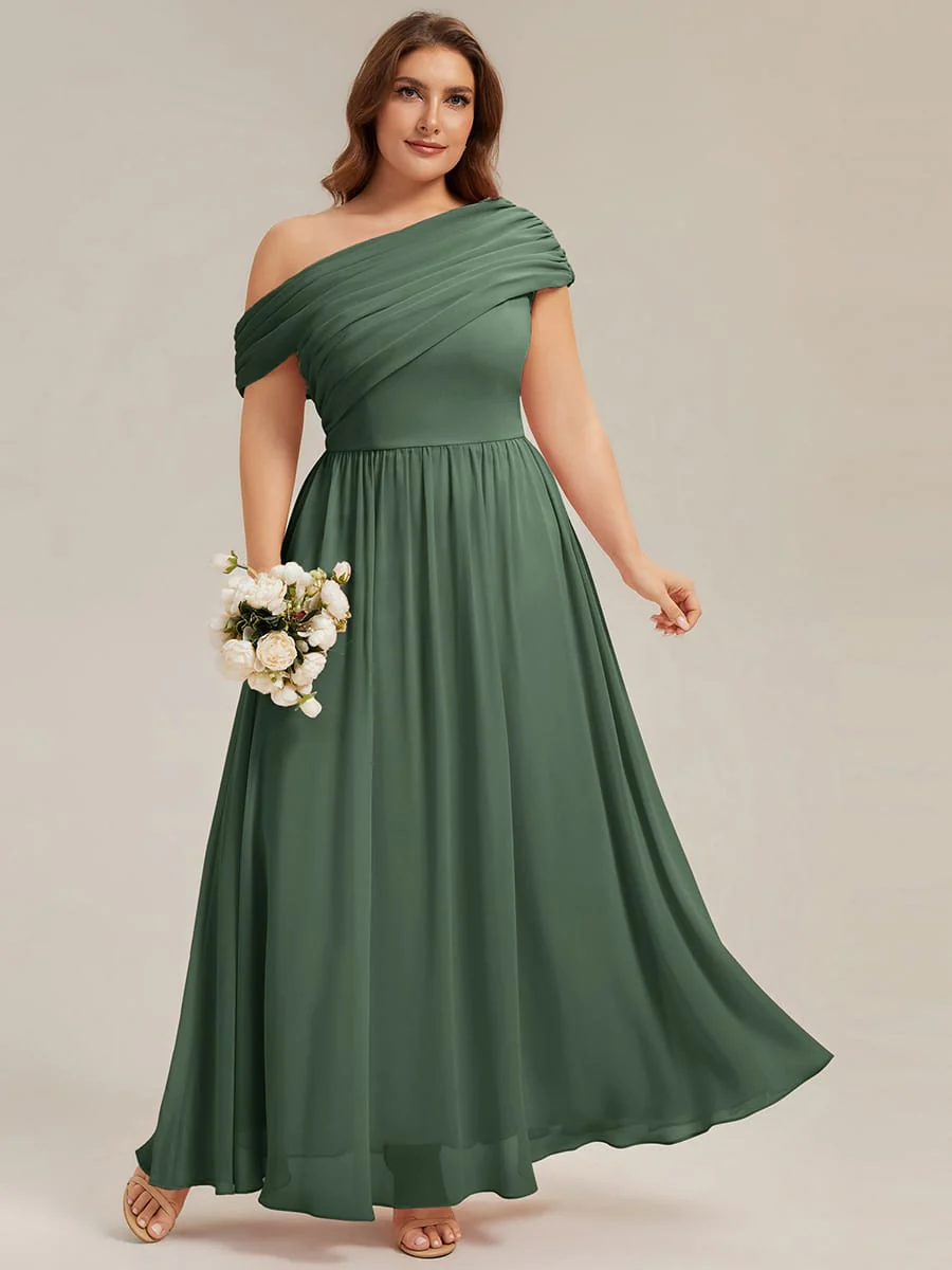 Gathered Chiffon Off the Shoulder Dress - Image 54