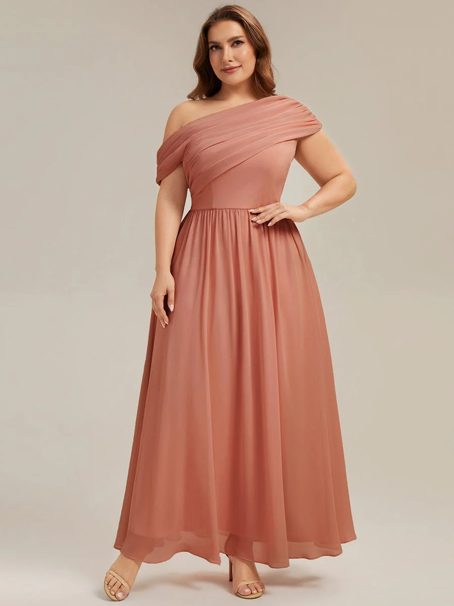 Gathered Chiffon Off the Shoulder Dress - Image 8