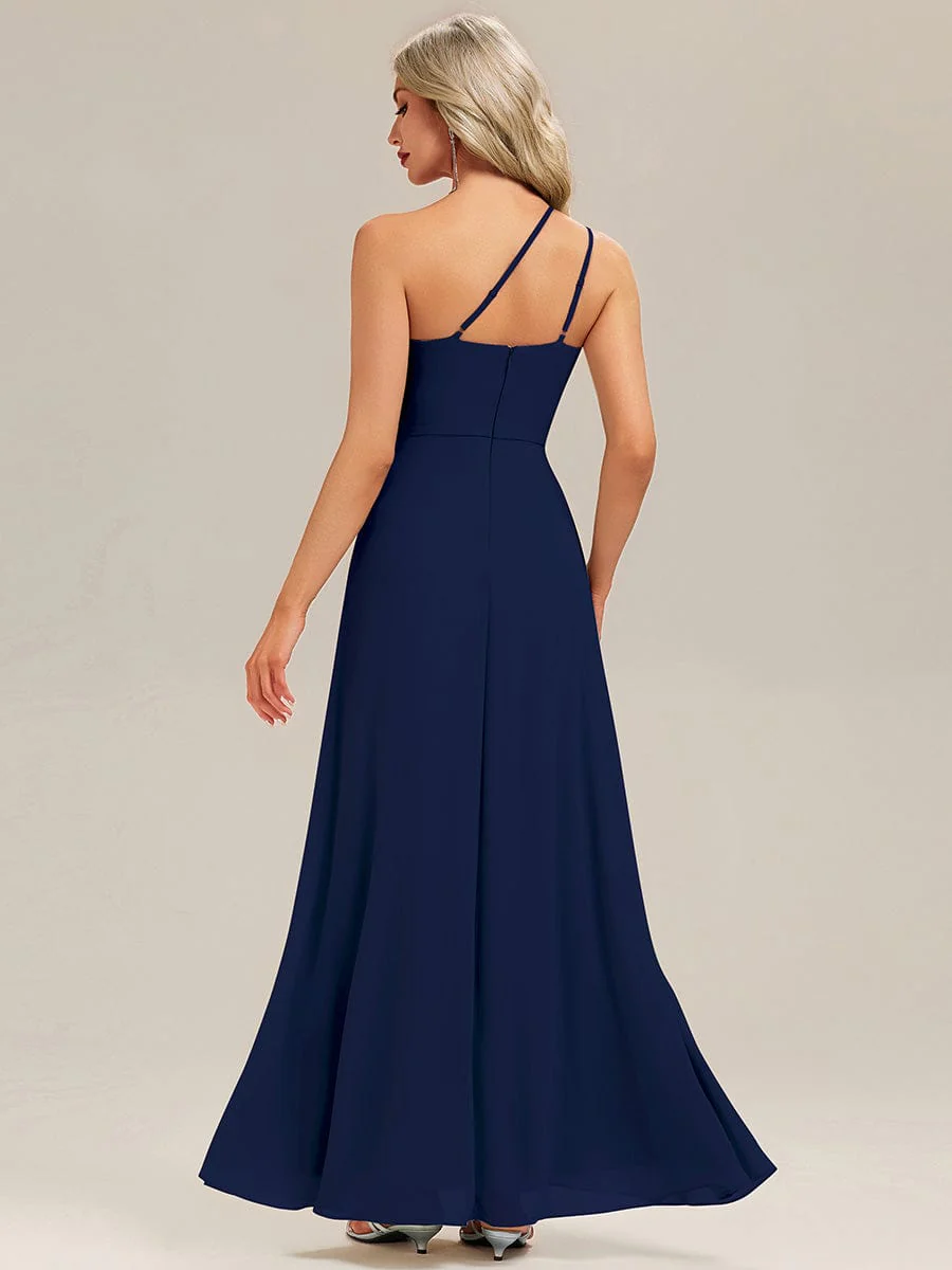 ever ANIKA|Designer Twist Front One Shoulder Maxi Bridesmaid Dress - Image 13