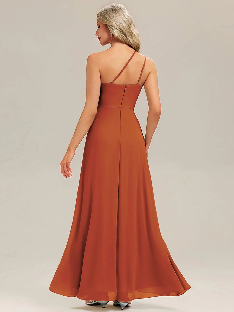 ever ANIKA|Designer Twist Front One Shoulder Maxi Bridesmaid Dress - Image 16