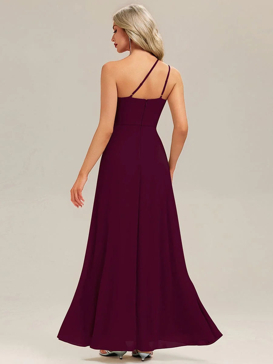 ever ANIKA|Designer Twist Front One Shoulder Maxi Bridesmaid Dress - Image 7