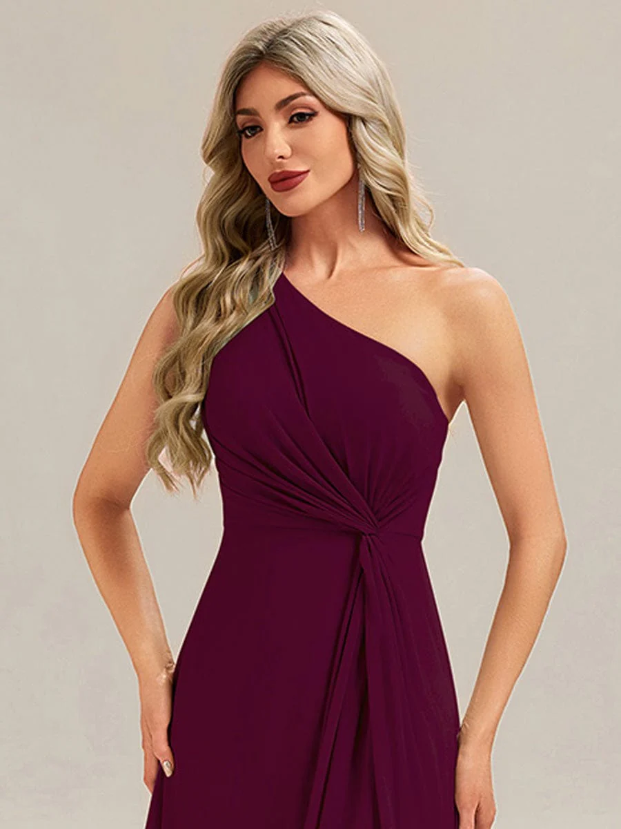ever ANIKA|Designer Twist Front One Shoulder Maxi Bridesmaid Dress - Image 8