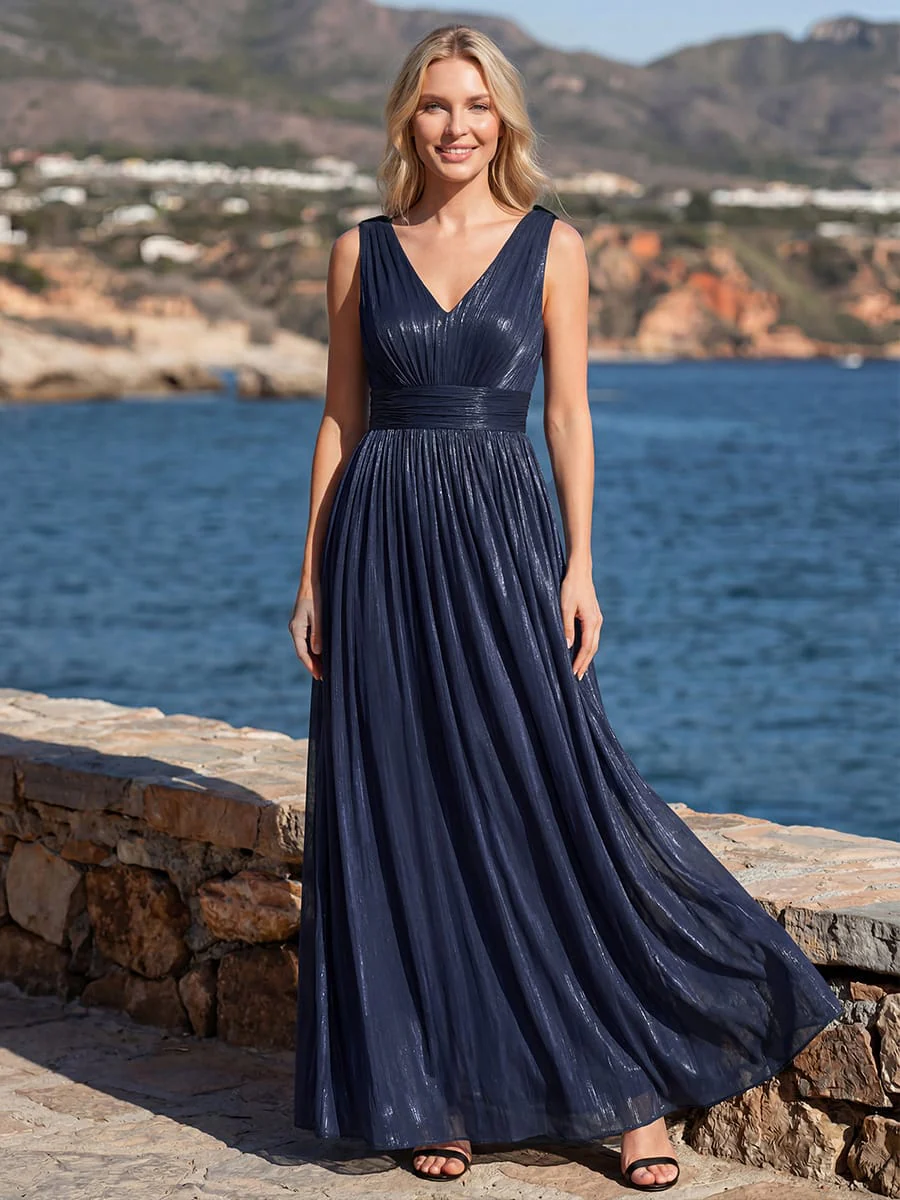 Gathered Sea-island filament fabircs Sleeveless Dress - Image 16