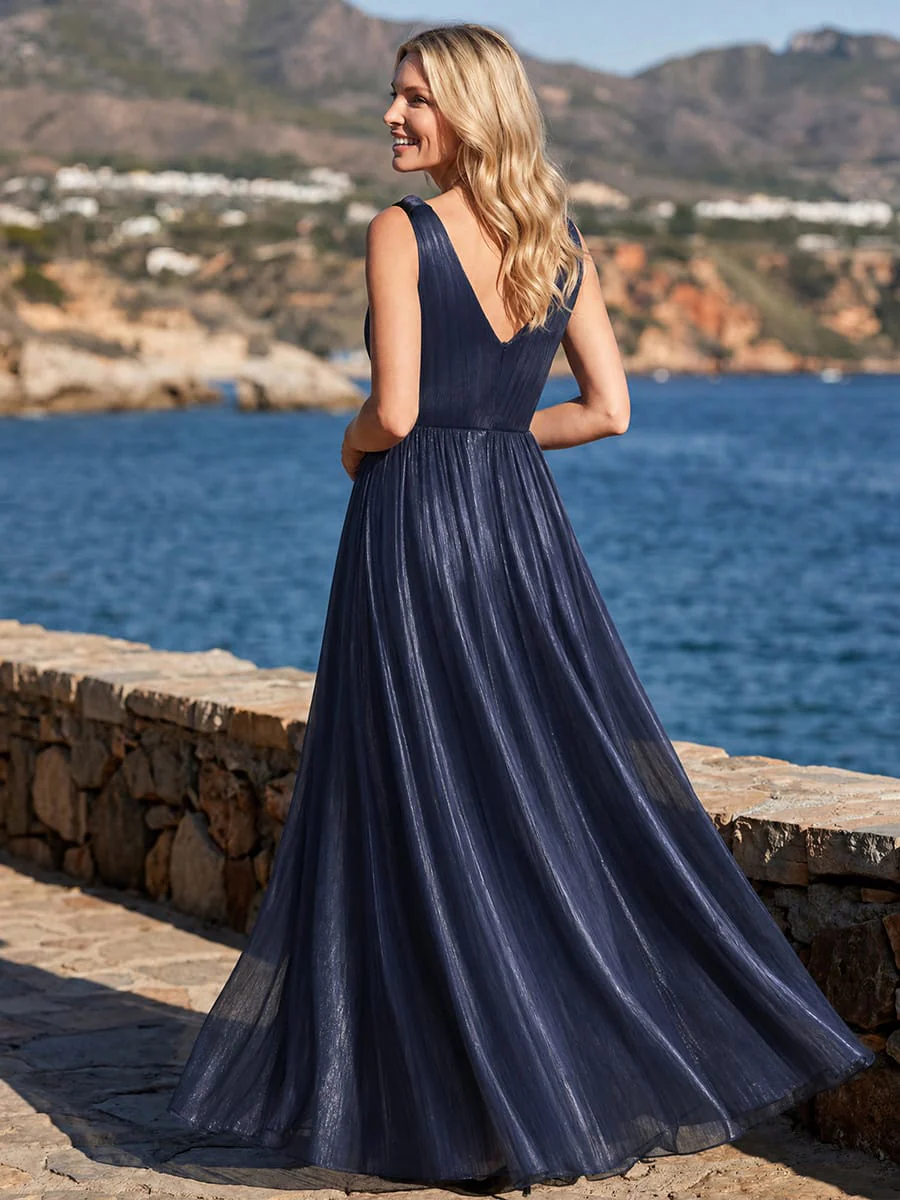 Gathered Sea-island filament fabircs Sleeveless Dress - Image 17