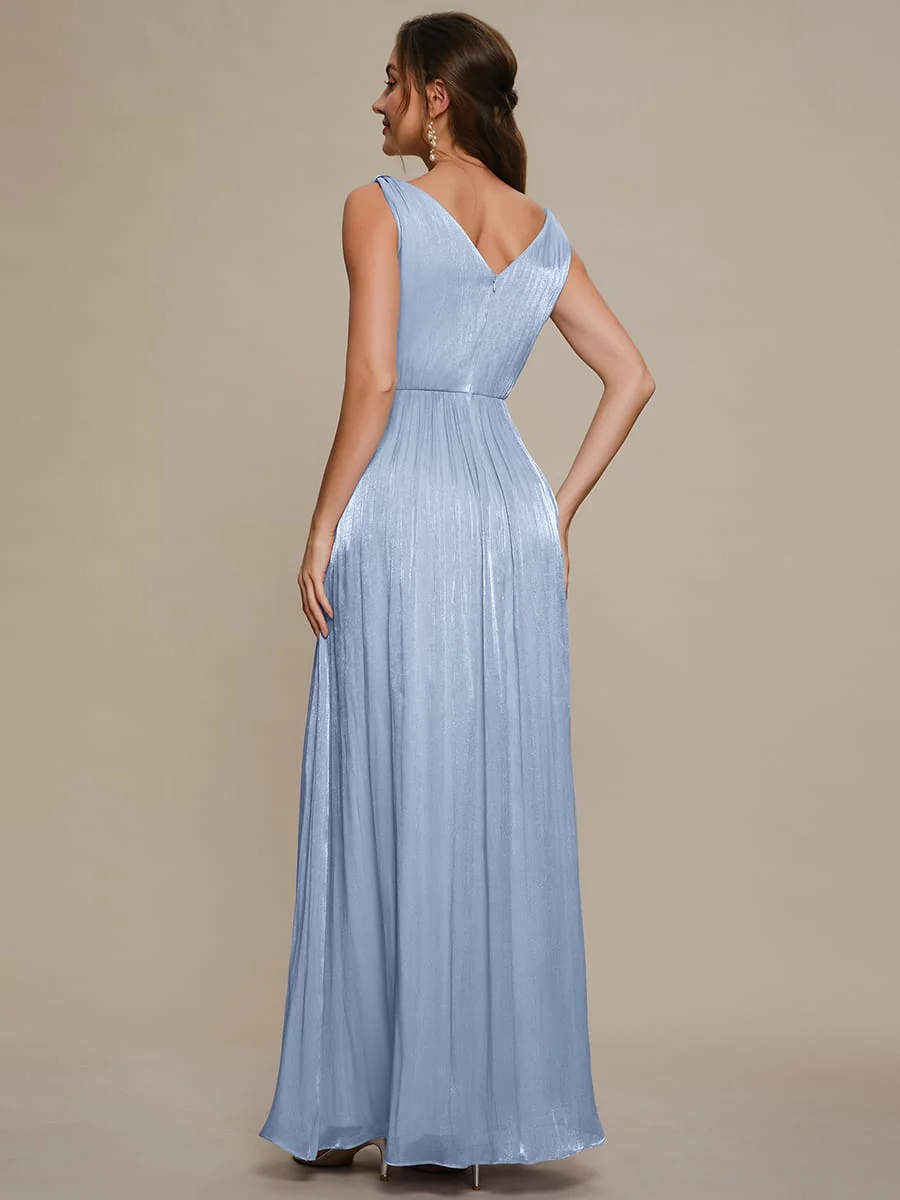 Gathered Sea-island filament fabircs Sleeveless Dress - Image 27