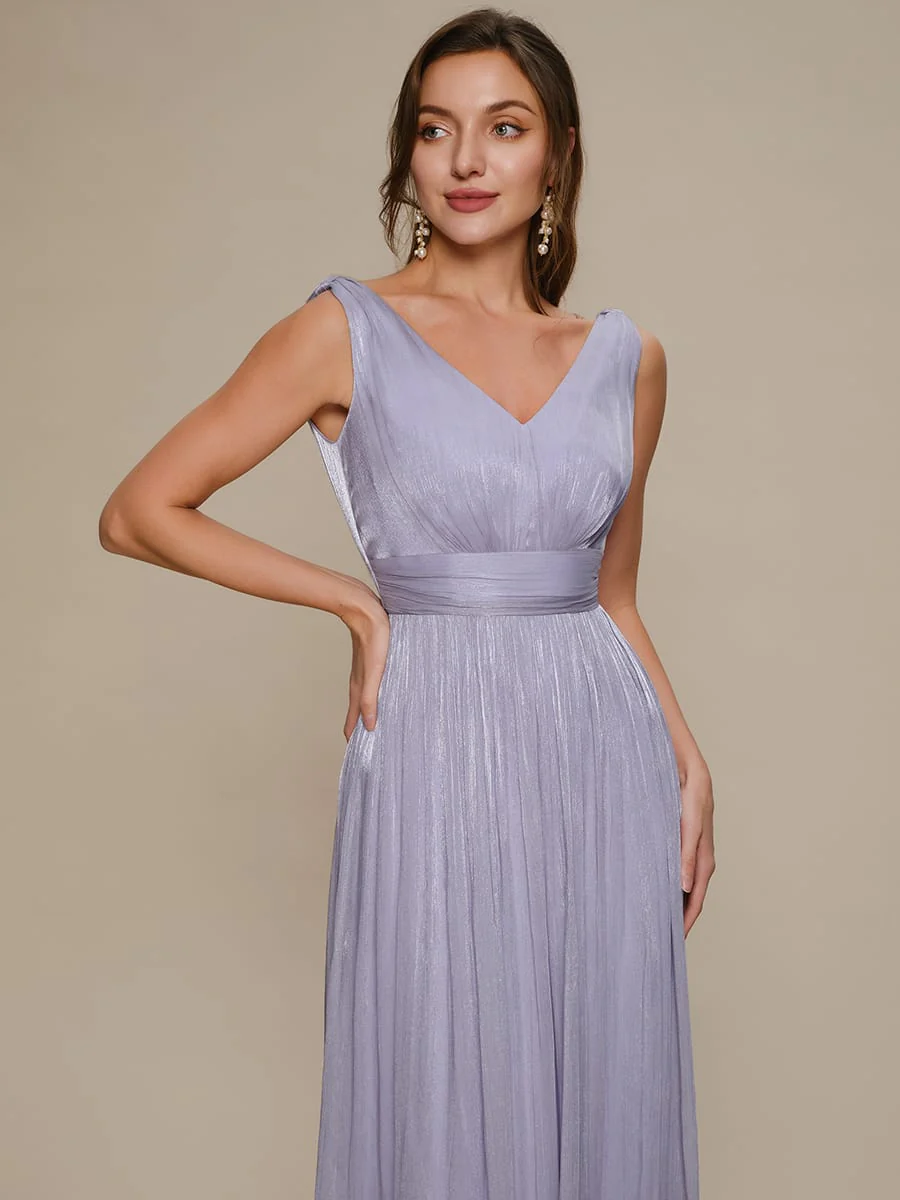 Gathered Sea-island filament fabircs Sleeveless Dress - Image 3