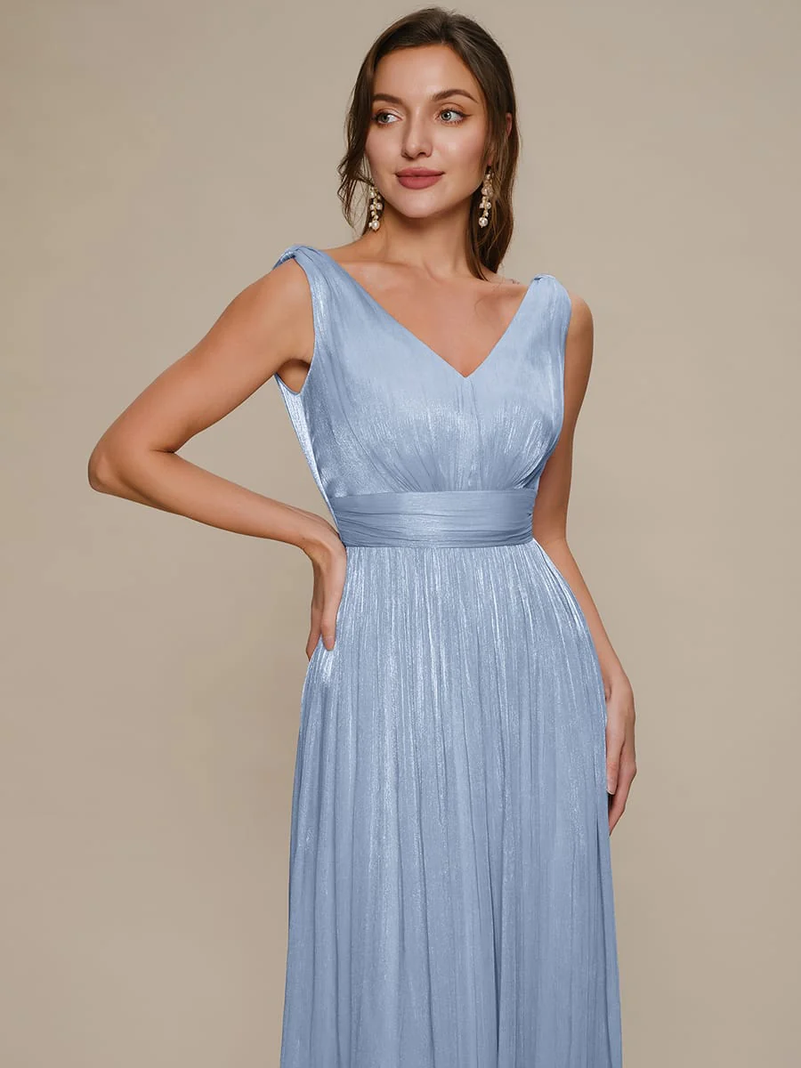 Gathered Sea-island filament fabircs Sleeveless Dress - Image 30