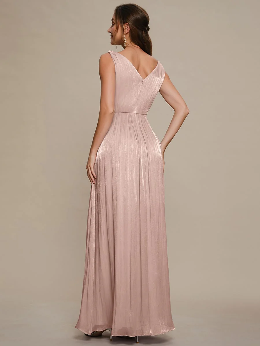 Gathered Sea-island filament fabircs Sleeveless Dress - Image 39