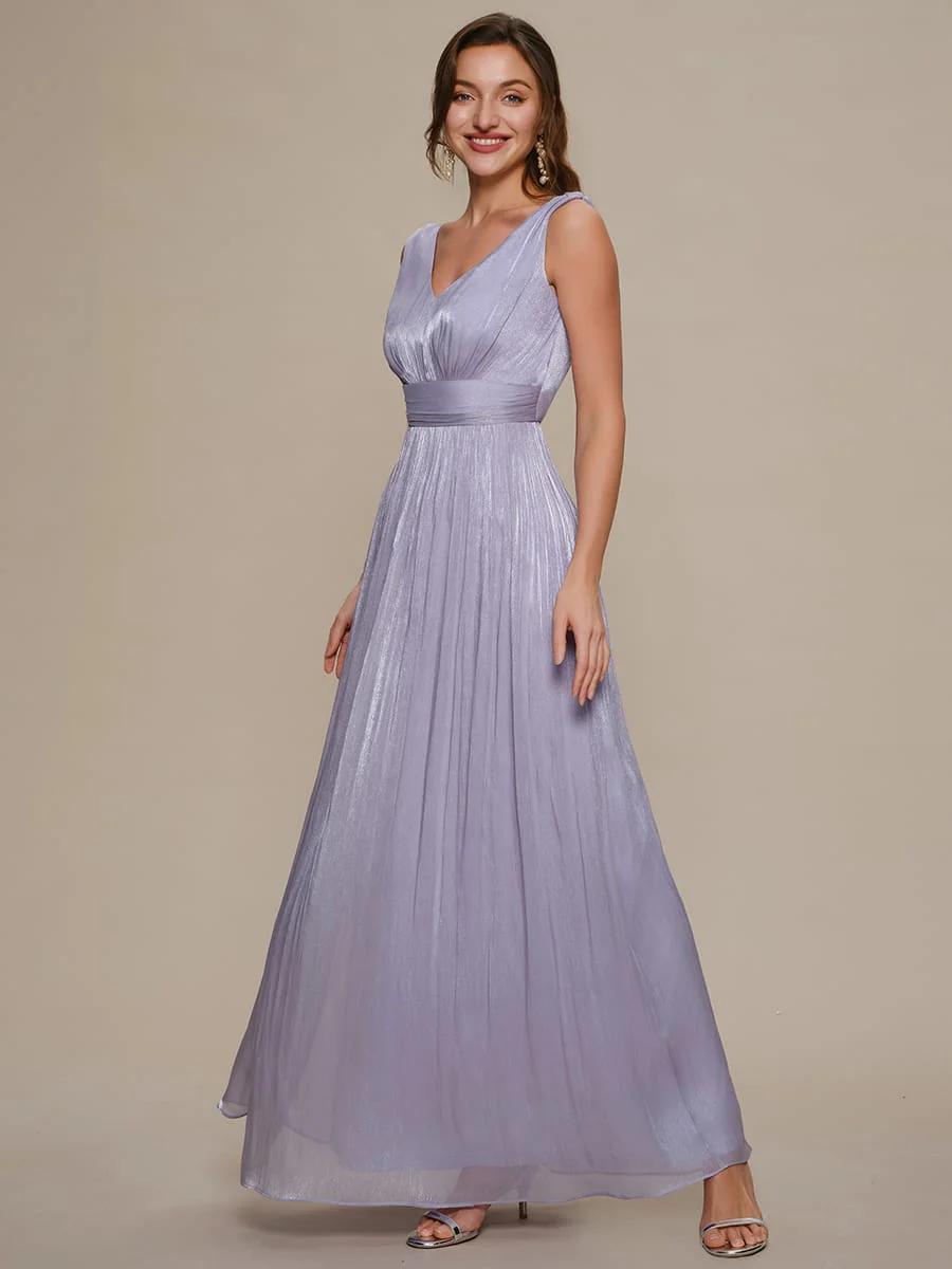 Gathered Sea-island filament fabircs Sleeveless Dress - Image 4