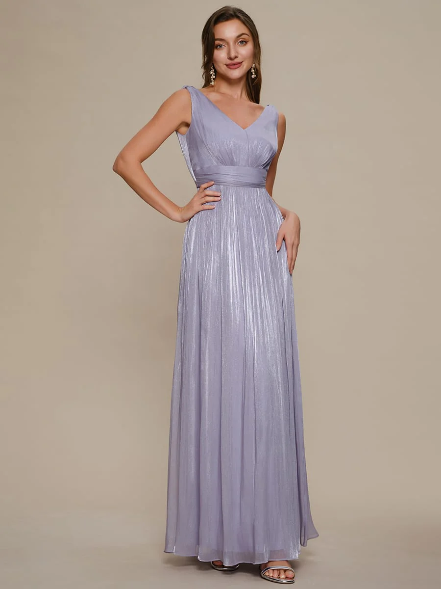 Gathered Sea-island filament fabircs Sleeveless Dress - Image 5