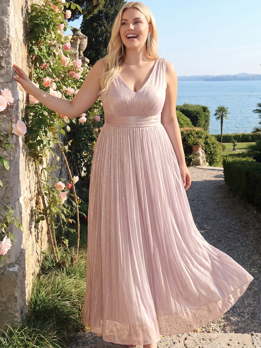 Gathered Sea-island filament fabircs Sleeveless Dress - Image 51