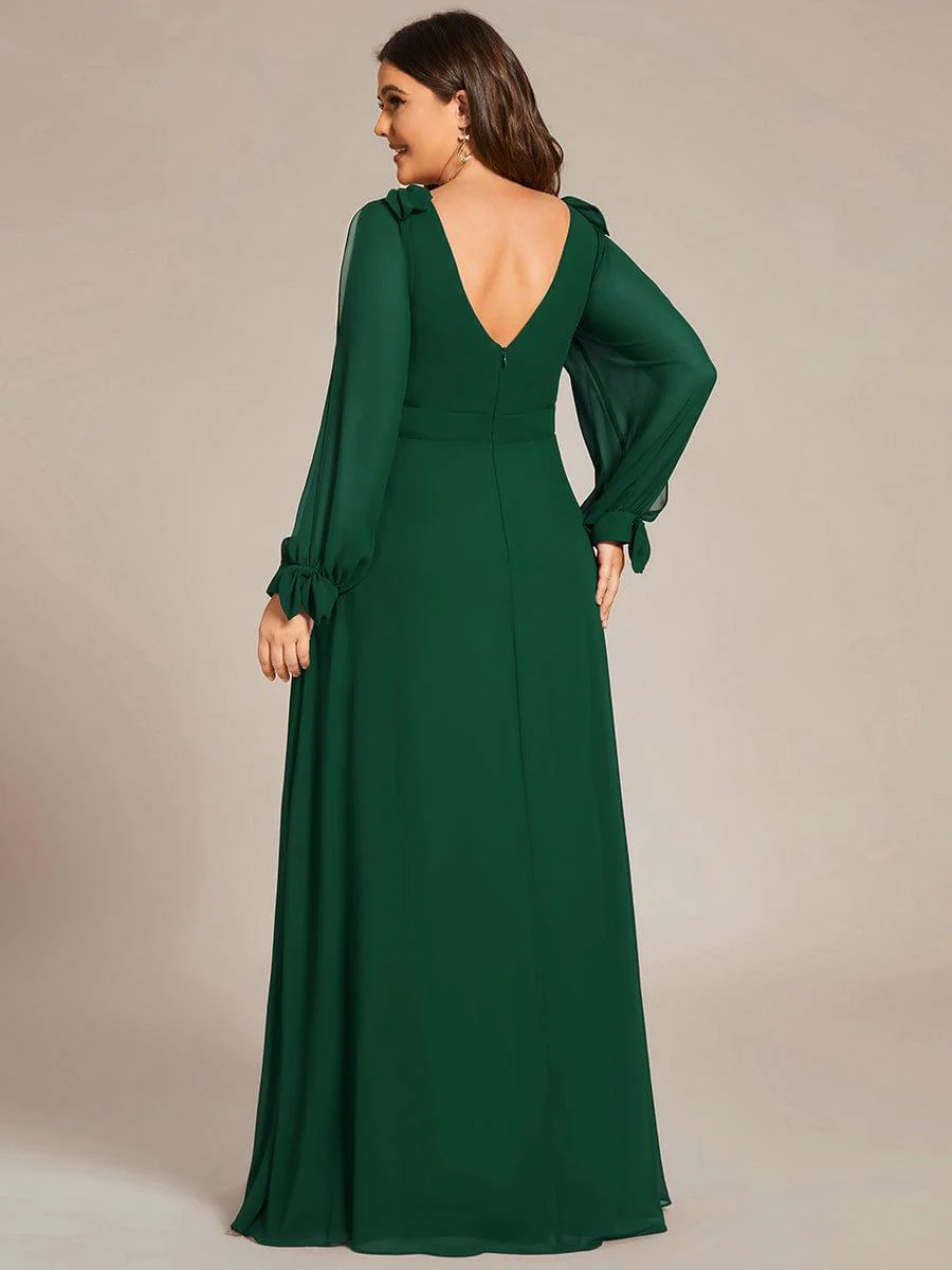 ever IVORY|Gentle Split Sleeve Low Back Thigh Slit Bridesmaid Dress - Image 45
