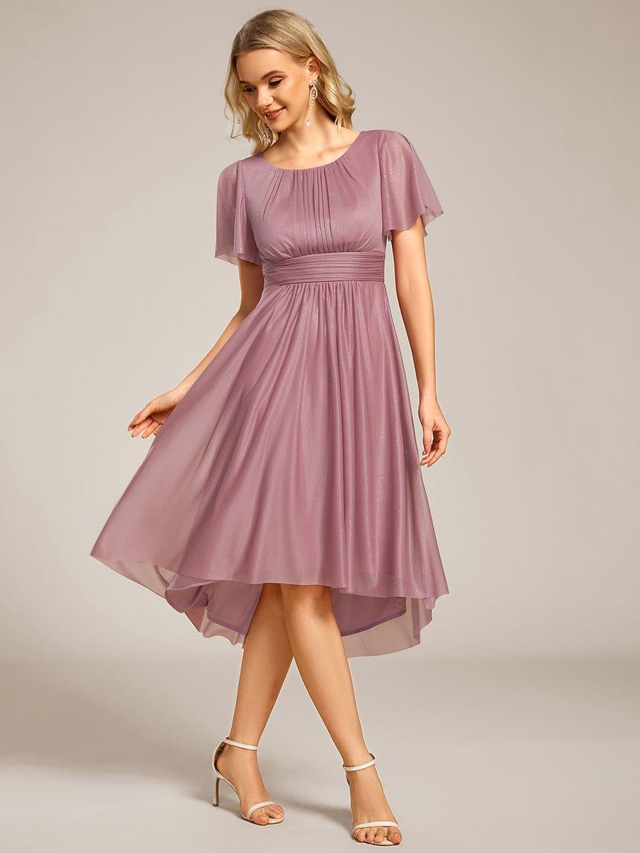 ever CLARYN|Glitter Round Neck Midi Evening Dress
