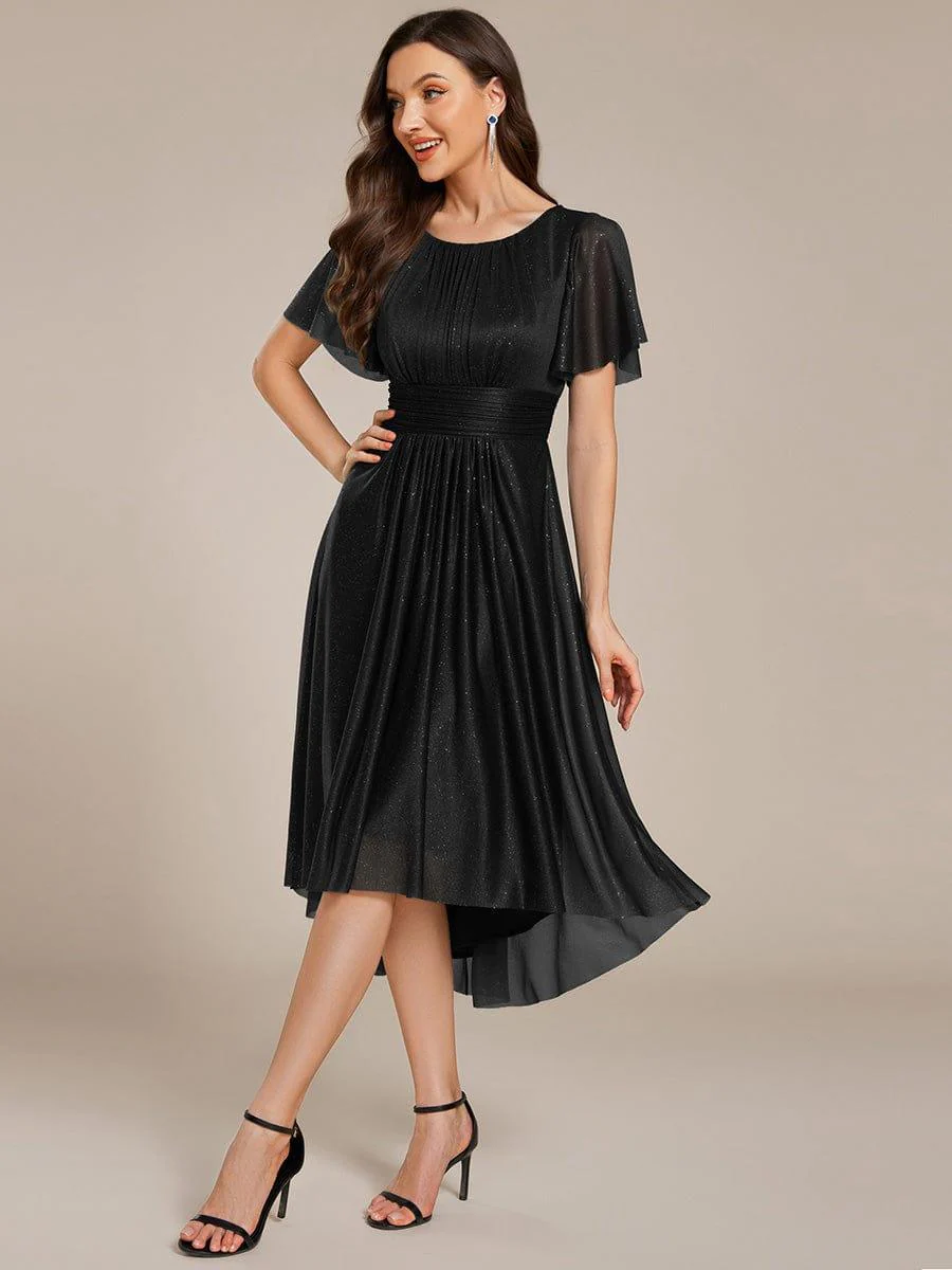 ever CLARYN|Glitter Round Neck Midi Evening Dress - Image 3