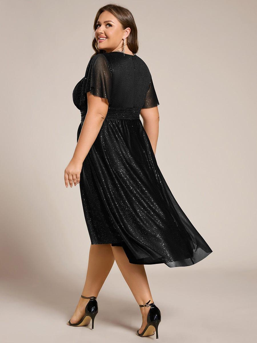 ever CLARYN|Glitter Round Neck Midi Evening Dress - Image 9