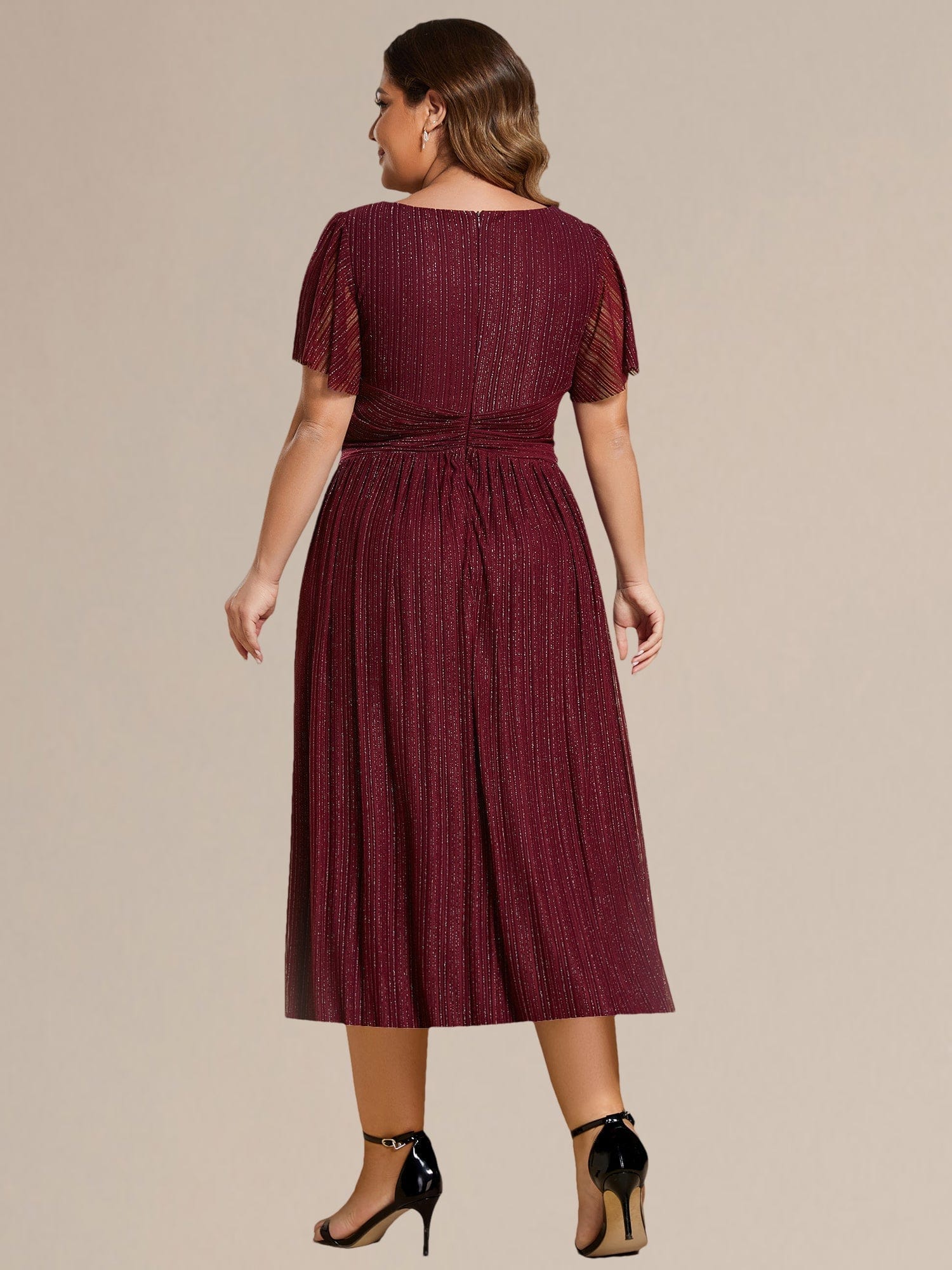 ever QUINN|Glittery Midi Evening Dress - Image 2