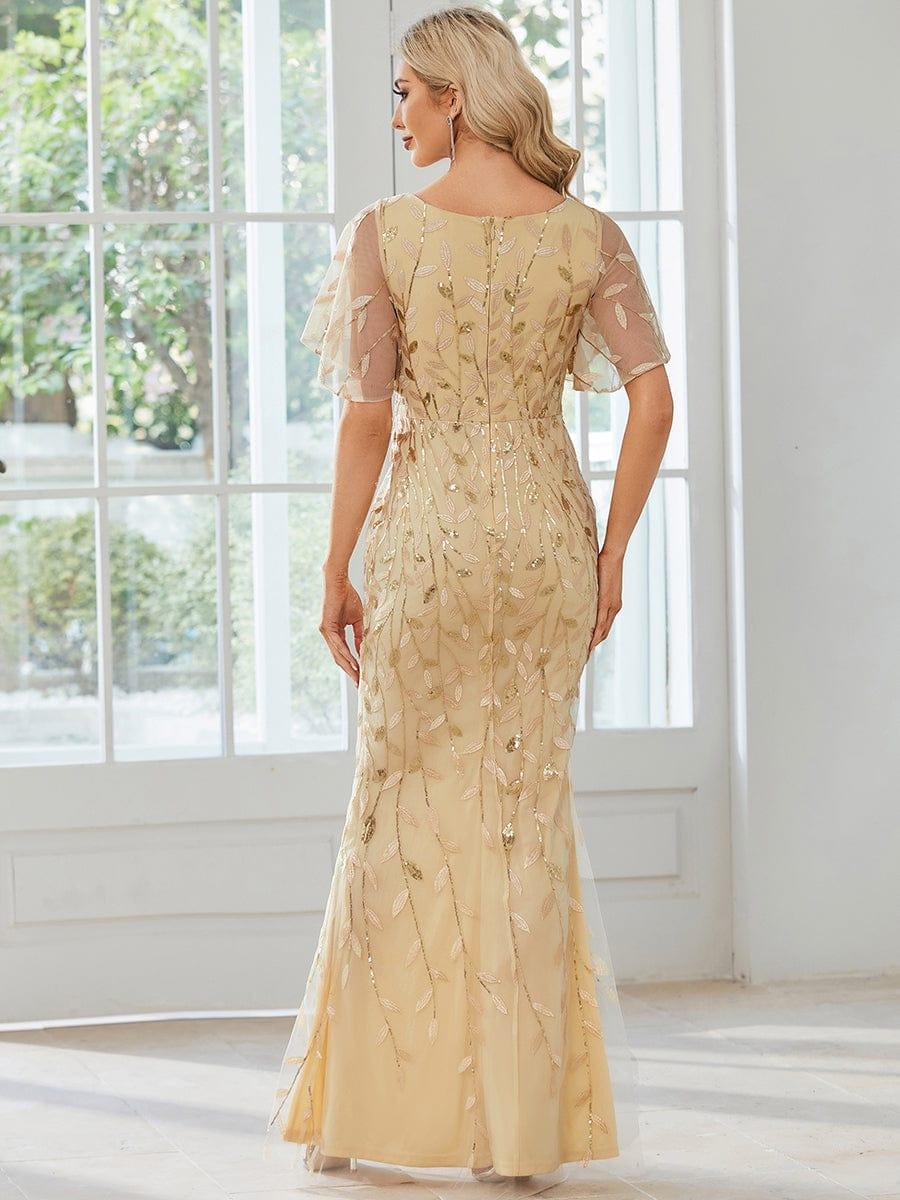 ever DIONE|Gorgeous V Neck Leaf-Sequined Fishtail Mother of the Bride Dress(Final Sale) - Image 11