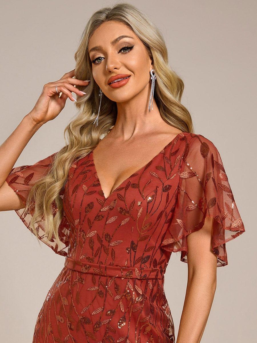ever DIONE|Gorgeous V Neck Leaf-Sequined Fishtail Party Dress(Final Sale) - Image 114