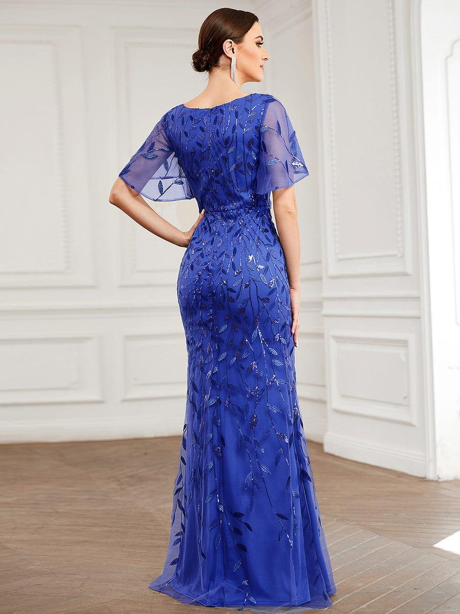 ever DIONE|Gorgeous V Neck Leaf-Sequined Fishtail Party Dress(Final Sale) - Image 123