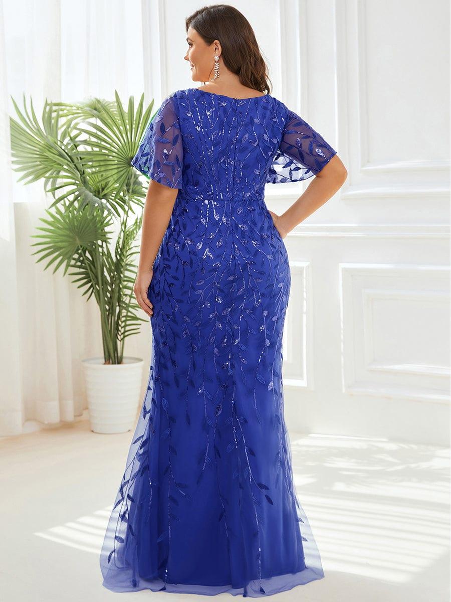 ever DIONE|Gorgeous V Neck Leaf-Sequined Fishtail Party Dress(Final Sale) - Image 128
