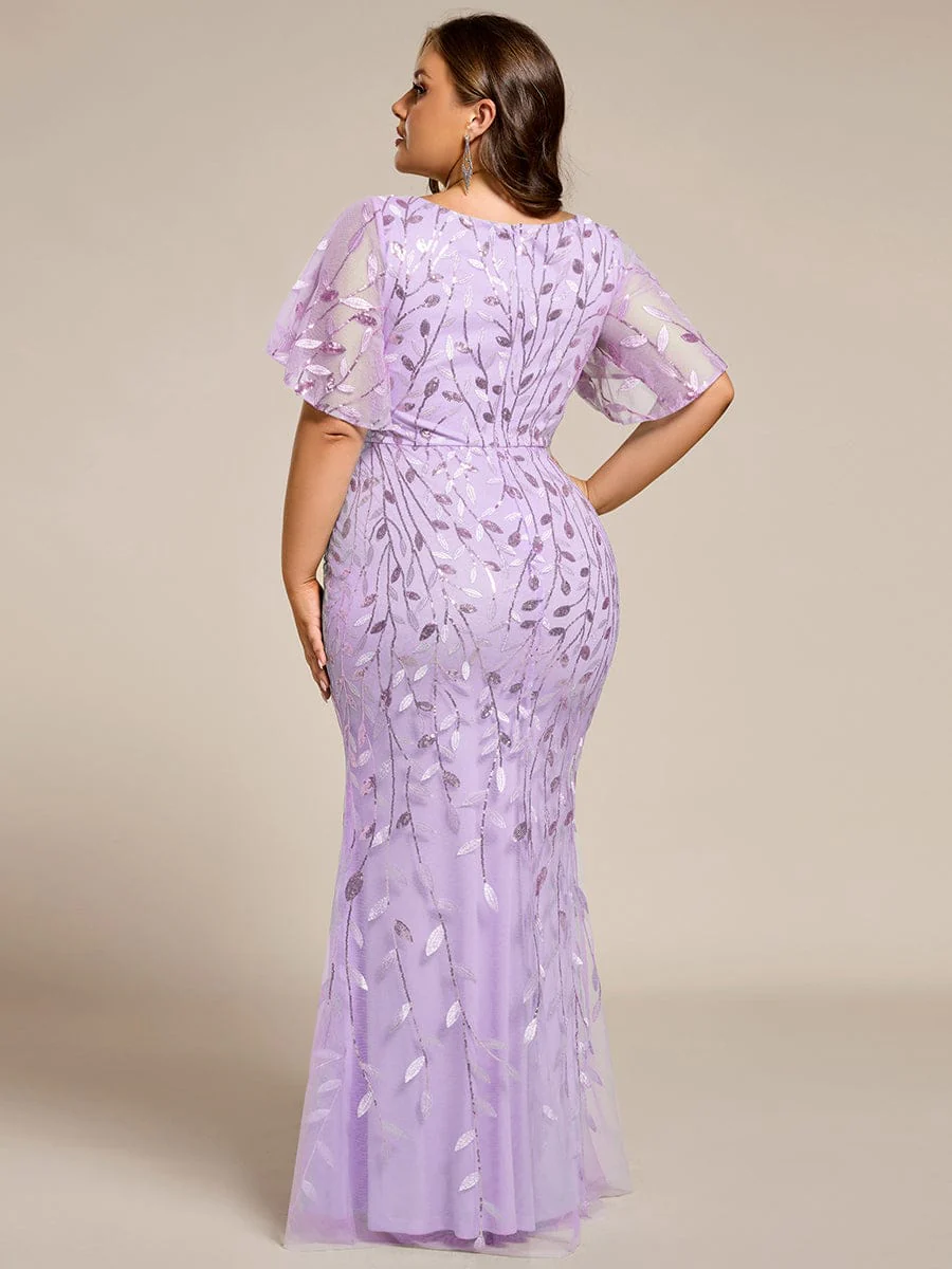 ever DIONE|Gorgeous V Neck Leaf-Sequined Fishtail Party Dress(Final Sale) - Image 138
